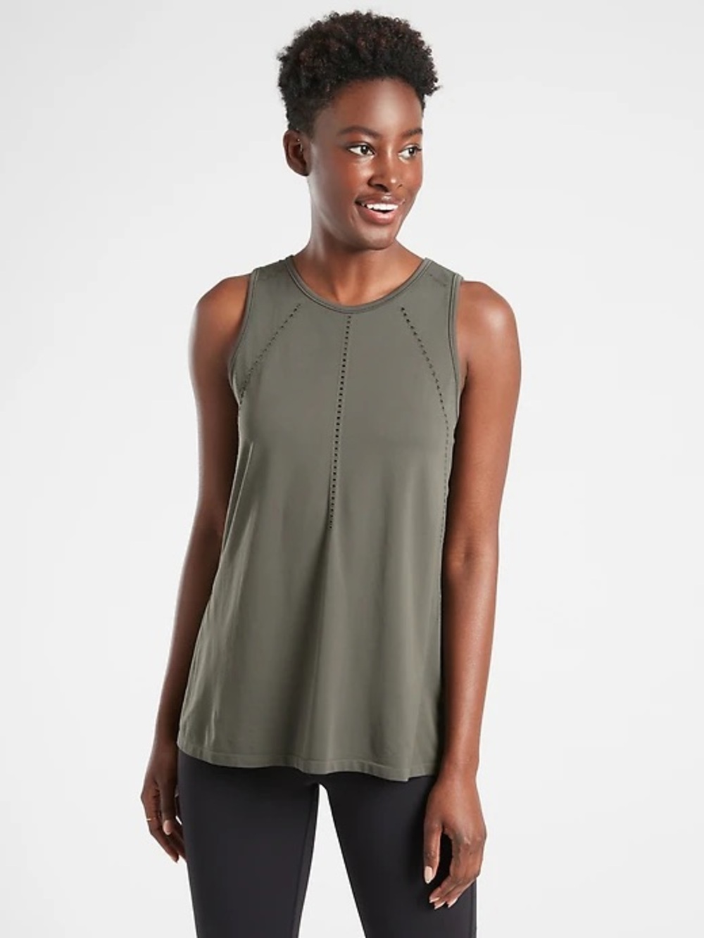 Athleta Foothill Seamless Tank in Mountain Olive Green NEW Small